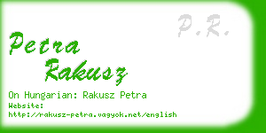 petra rakusz business card